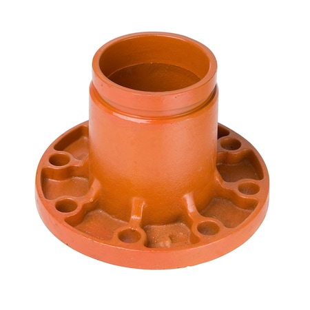 Usa Industrials Grooved Pipe Fitting - Ductile Iron Orange Enamel-Coated - Grooved Flange Adapter - 6 Grooved End ZUSA-PF-19867